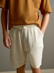 Jaune Buttermilk - Short tissé texturé doux 100% coton (3-16ans) - Image 1 of 1