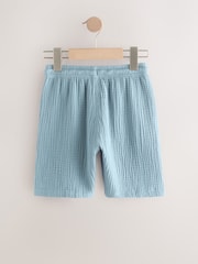 Navy 100% Cotton Soft Textured Woven Shorts (3-16yrs) - Image 2 of 4