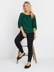 M&Co Green Petite Tree Bark Bardot Top - Image 4 of 6