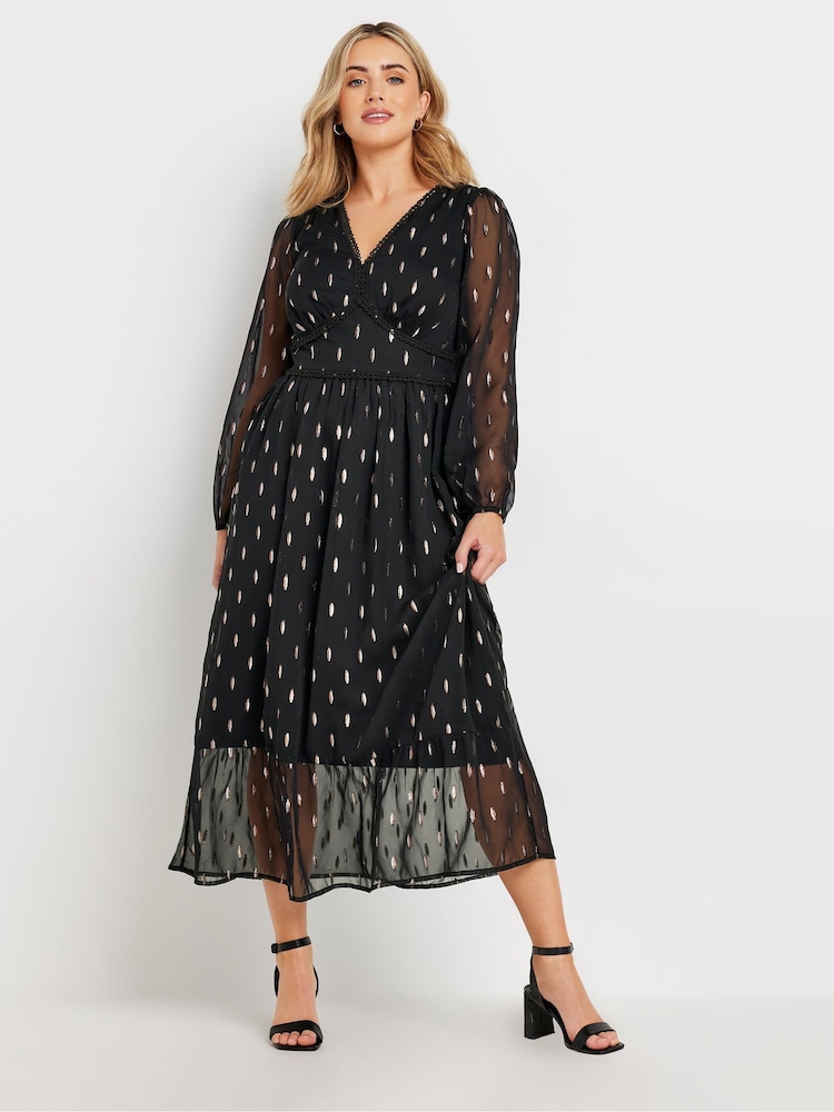 M&Co Metallic V-Neck Midaxi Dress - Bild 1 von 5 M&Co Metallic V-Neck Midaxi Dress - Bild 1 von 5