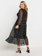 M&Co Black Metallic V-Neck Midaxi Dress - Image 3 of 5