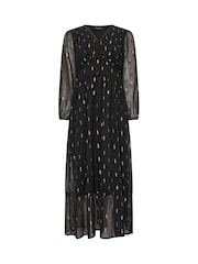 M&Co Black Metallic V-Neck Midaxi Dress - Image 5 of 5