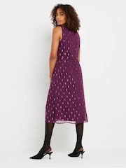 M&Co Purple Metallic High Neck Dress - Image 3 of 5