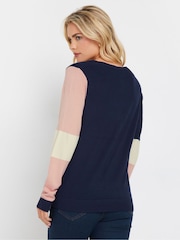 M&Co Blue Petite Coloublock Jumper - Image 3 of 5