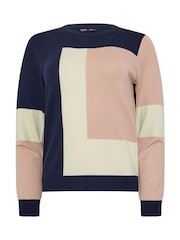 M&Co Blue Petite Coloublock Jumper - Image 5 of 5