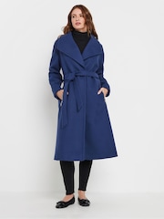 M&Co Blue Tailored Wrap Coat - Image 2 of 6