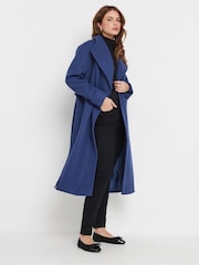 M&Co Blue Tailored Wrap Coat - Image 5 of 6