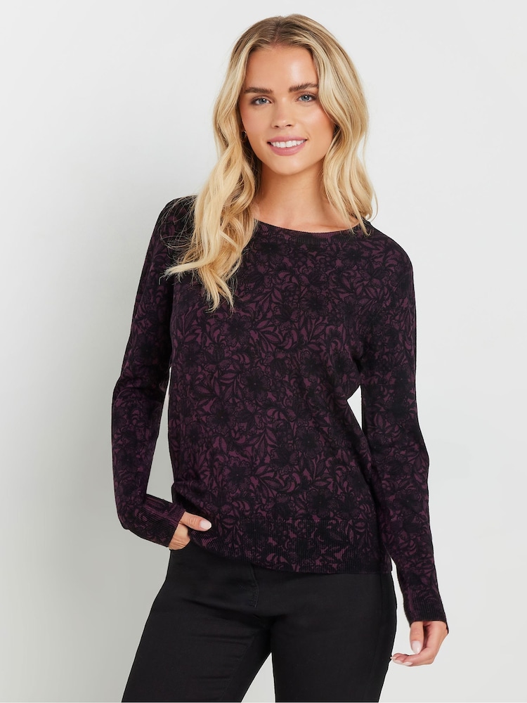 M&Co Petite Lace gola Crew redonda  Jumper - Imagem 1 de 5