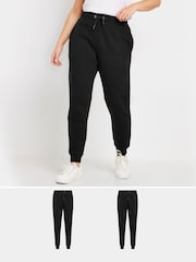 M&Co Black Cuffed Joggers 2 Pack - Image 1 of 7