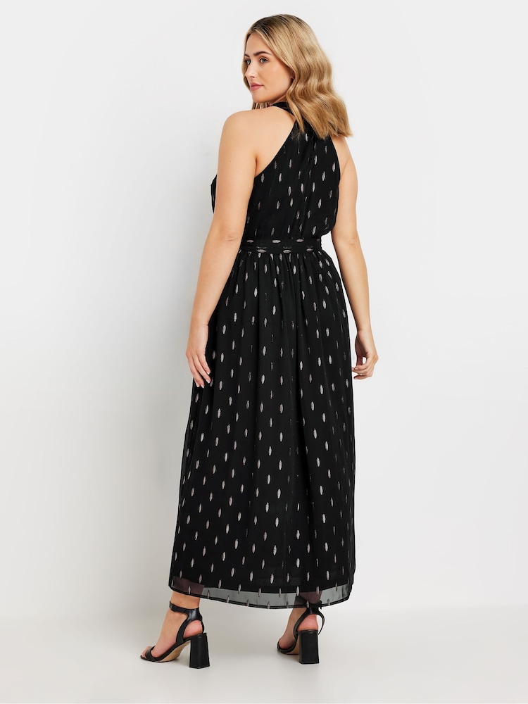 M&Co Black Metallic Choker Maxi Dress - Image 2 of 5