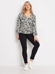 M&Co Cream Animal V-Neck Top - Image 2 of 5
