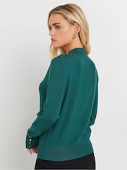 M&Co Blue Petite Button Turtle Neck Jumper - Image 3 of 5