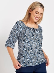 M&Co Ditsy Keyhole Front Top - Imagen 1 de 4