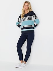 M&Co Blue Petite Multi Stripe Jumper - Image 2 of 5