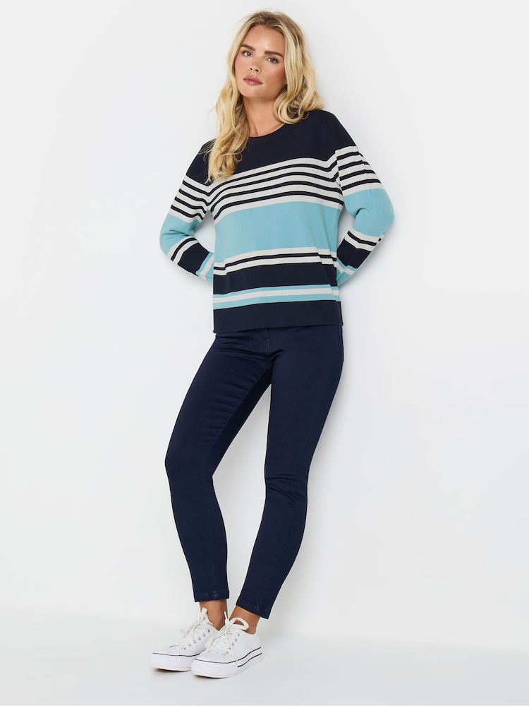 M&Co Blue Petite Multi Stripe Jumper - Image 2 of 5