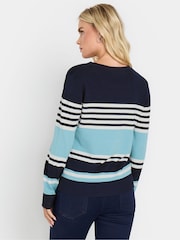 M&Co Blue Petite Multi Stripe Jumper - Image 3 of 5