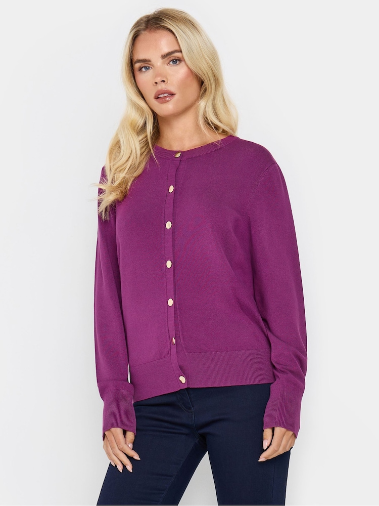 M&Co Purple Petite Popper Cardigan - Image 1 of 5