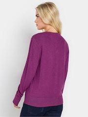 M&Co Purple Petite Popper Cardigan - Image 3 of 5