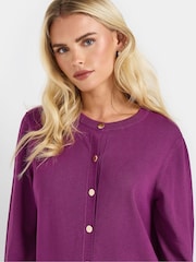 M&Co Purple Petite Popper Cardigan - Image 4 of 5