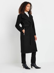 M&Co Black Tailored Wrap Coat - Image 3 of 6