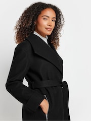 M&Co Black Tailored Wrap Coat - Image 4 of 6
