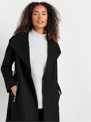M&Co Black Tailored Wrap Coat - Image 5 of 6