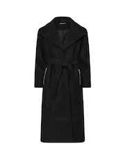 M&Co Black Tailored Wrap Coat - Image 6 of 6