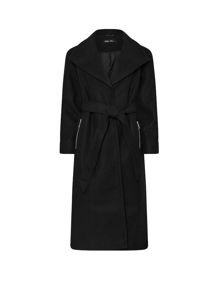 M&Co Black Tailored Wrap Coat - Image 6 of 6