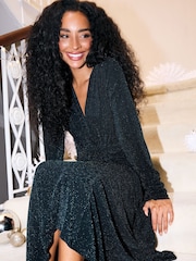 M&Co Black Long Sleeve Brillo Dress - Image 1 of 6