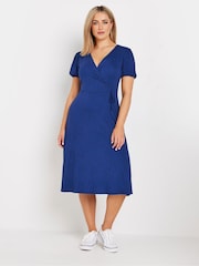 M&Co Blue Ditsy Wrap Dress - Image 2 of 4