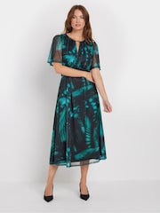 M&Co Blue Angel Sleeve Butterfly Mesh Dress - Image 4 of 5