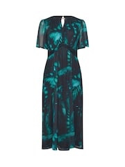 M&Co Blue Angel Sleeve Butterfly Mesh Dress - Image 5 of 5