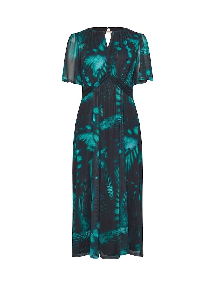 M&Co Blue Angel Sleeve Butterfly Mesh Dress - Image 5 of 5