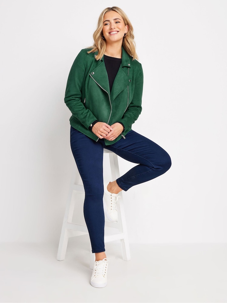 Синий - M&Co Suede Bomber Jacket - Image 2 of 5