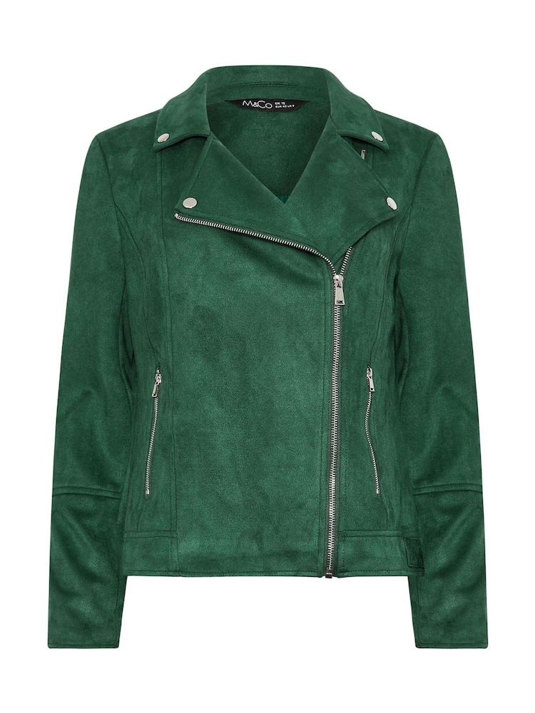 Синий - M&Co Suede Bomber Jacket - Image 5 of 5