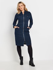 M&Co Blue Zip Through Denim Dress - Image 4 of 5