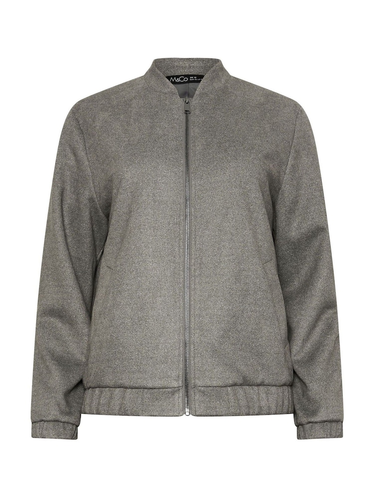 M&Co Grey Suede Bomber Jacket - Image 5 of 5