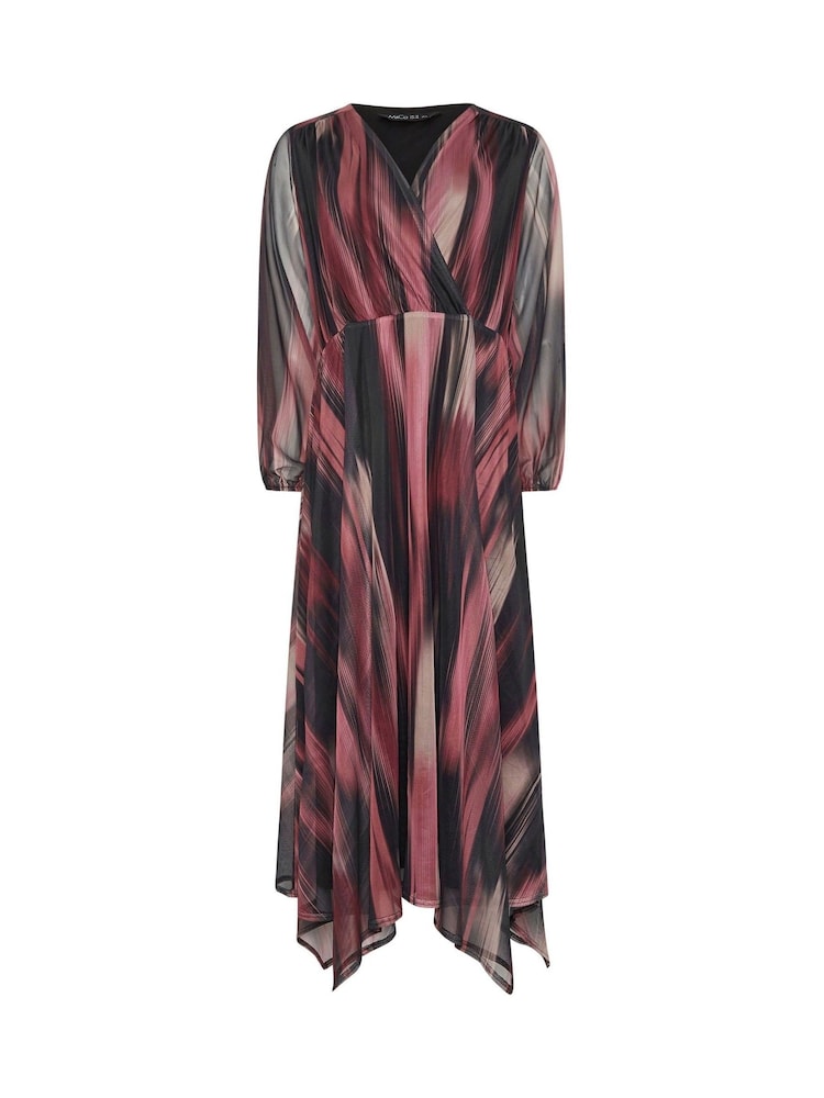 M&Co Blurred Print Wrap Mesh Dress - Bild 5 von 5 M&Co Blurred Print Wrap Mesh Dress - Bild 5 von 5