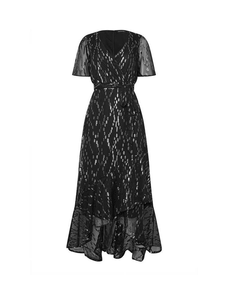 M&Co Black Metalic Ruffle Wrap Dress - Image 5 of 5