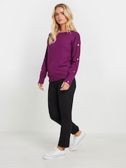 M&Co Purple Petite Popper Detail Jumper - Image 2 of 5