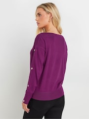 M&Co Purple Petite Popper Detail Jumper - Image 3 of 5
