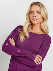 M&Co Purple Petite Popper Detail Jumper - Image 4 of 5