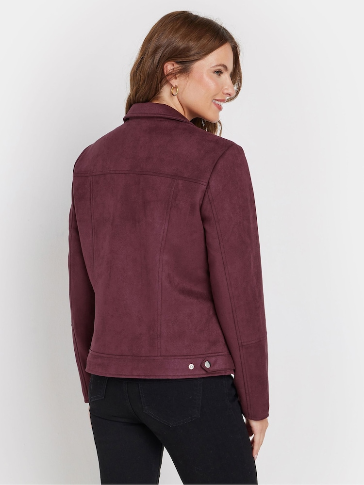 M&Co Purple Suede Bomber Jacket - Image 2 of 5