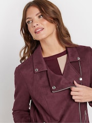 M&Co Purple Suede Bomber Jacket - Image 4 of 5
