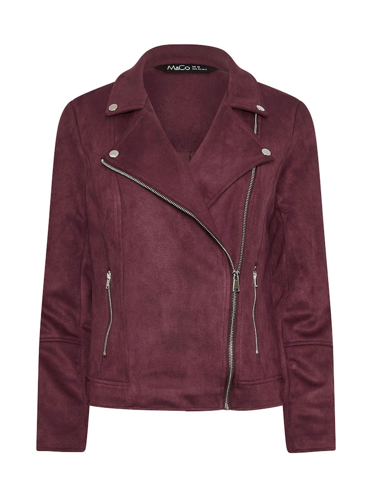M&Co Purple Suede Bomber Jacket - Image 5 of 5
