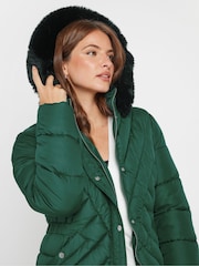 M&Co Green Puffer Faux Fur Hood Coat - Image 4 of 5