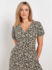 M&Co Natural Floral Print Wrap Dress - Image 2 of 4