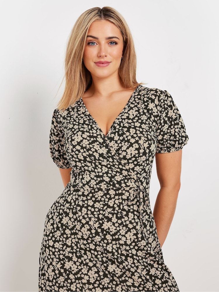 M&Co Natural Floral Print Wrap Dress - Image 2 of 4