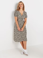 M&Co Natural Floral Print Wrap Dress - Image 4 of 4