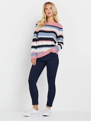 M&Co Nevy Blue Petite Multi Stripe Jumper - Image 2 of 5